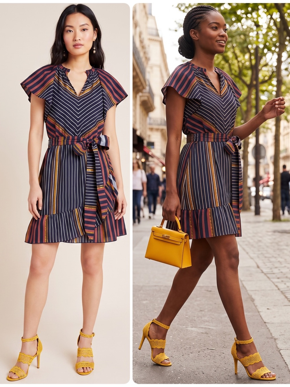 Anthropologie Ranna Gill Sibyl Cotton Shimmer Flutter Sleeves Dress NWT $168